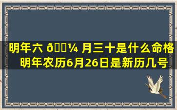 明年六 🌼 月三十是什么命格「明年农历6月26日是新历几号 🦢 」